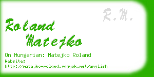 roland matejko business card
